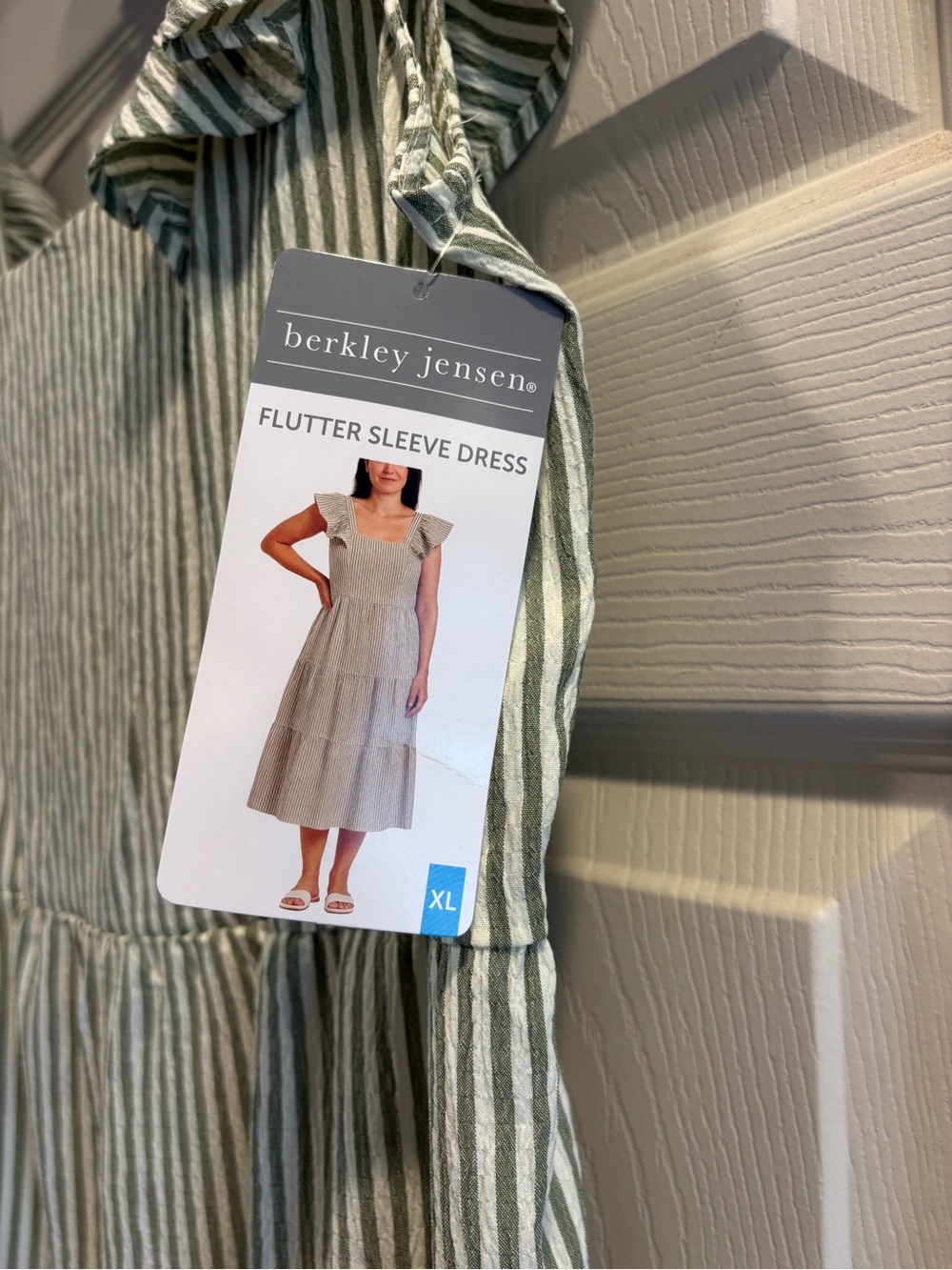 Green Stripe Ruffle Sundress - Picture 2 of 7